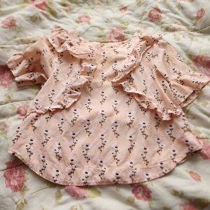 GAP Floral Pink Blouse size L